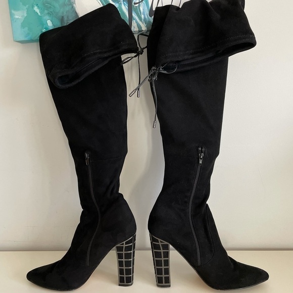 B Brian Atwood Synthetic Marney Caged Heel Over-the-knee Boots sz 10 - Picture 5 of 12